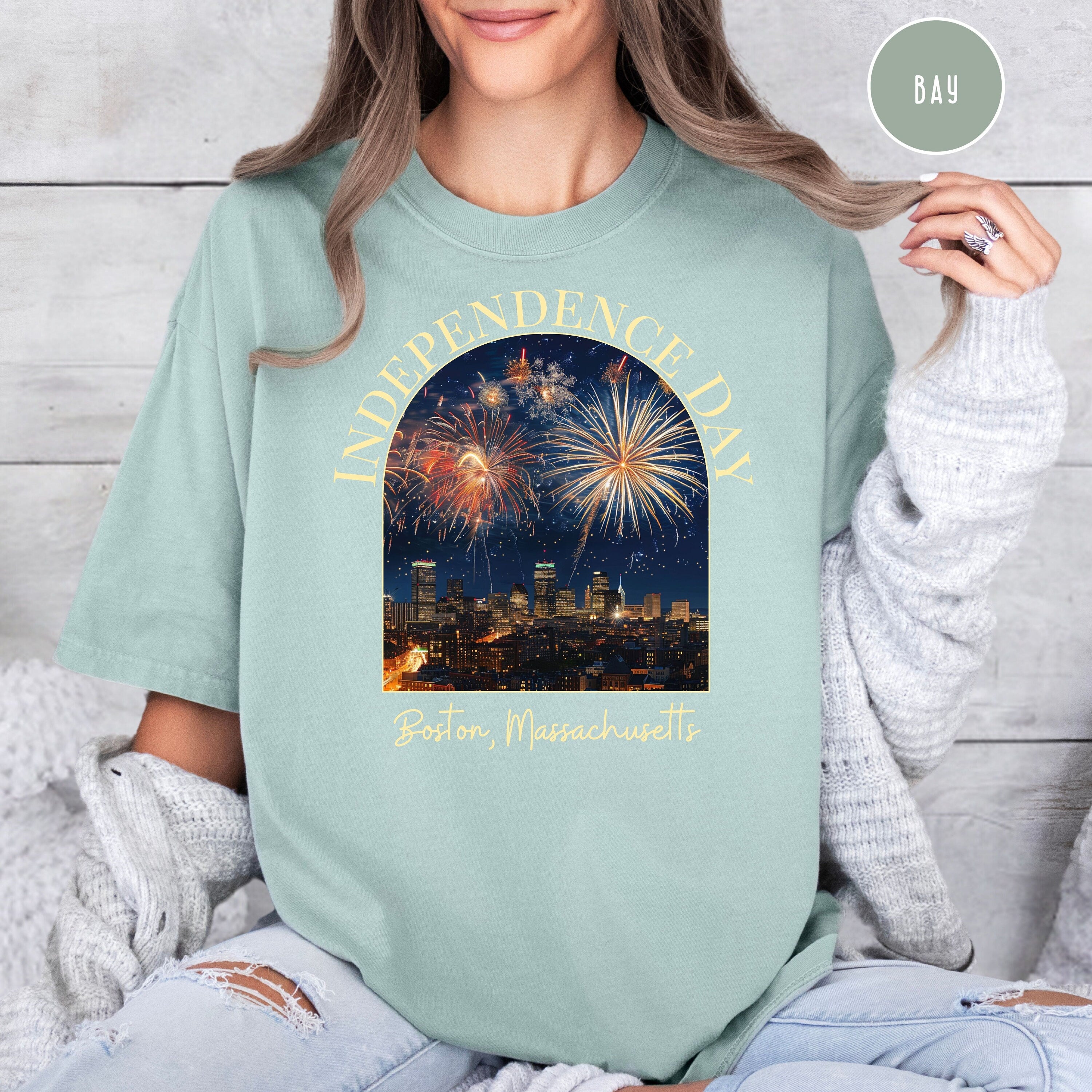 Independence Day Boston Harbor 4th of July Comfort Colors® Tee