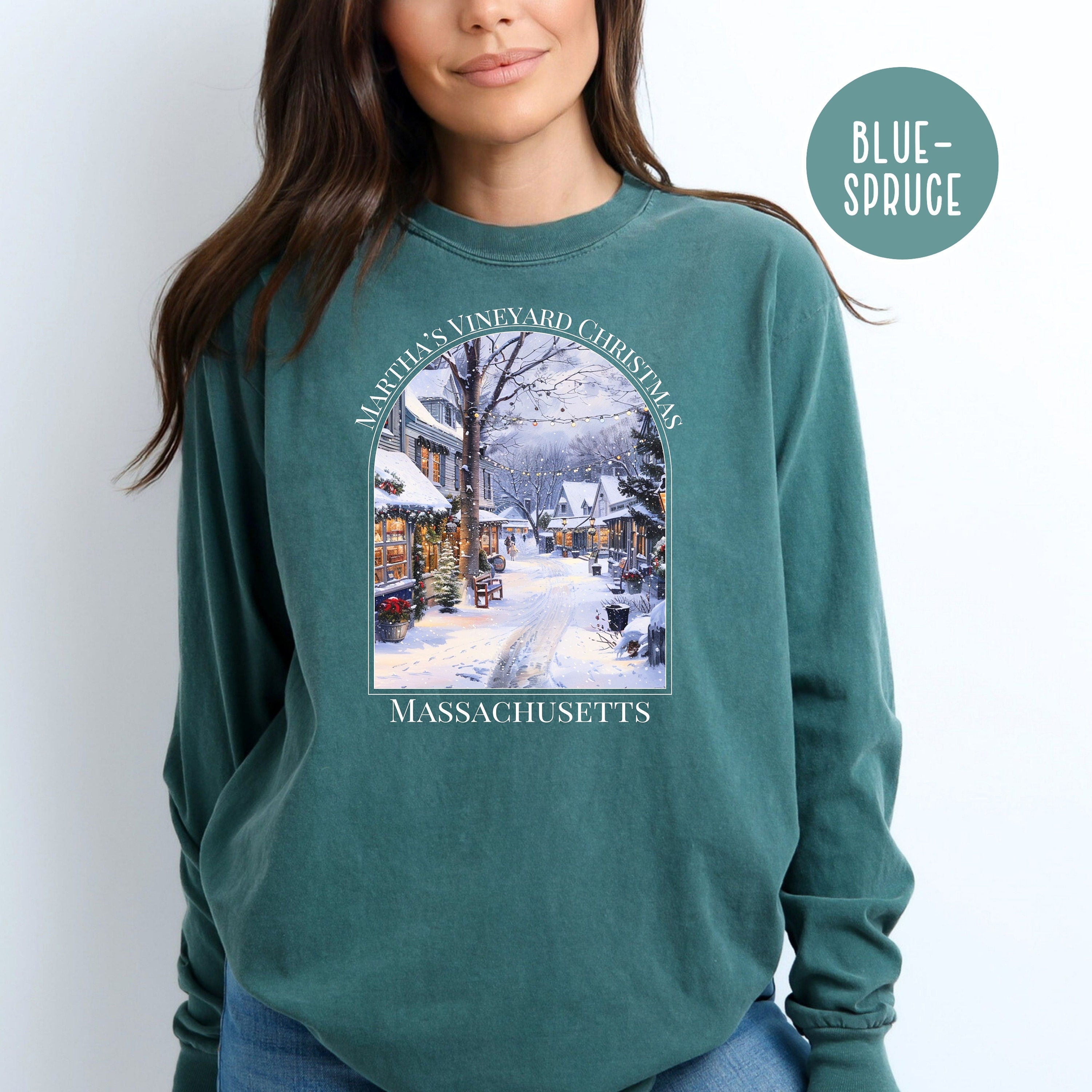 Christmas In Martha's Vineyard Comfort Colors® Long Sleeve Tee