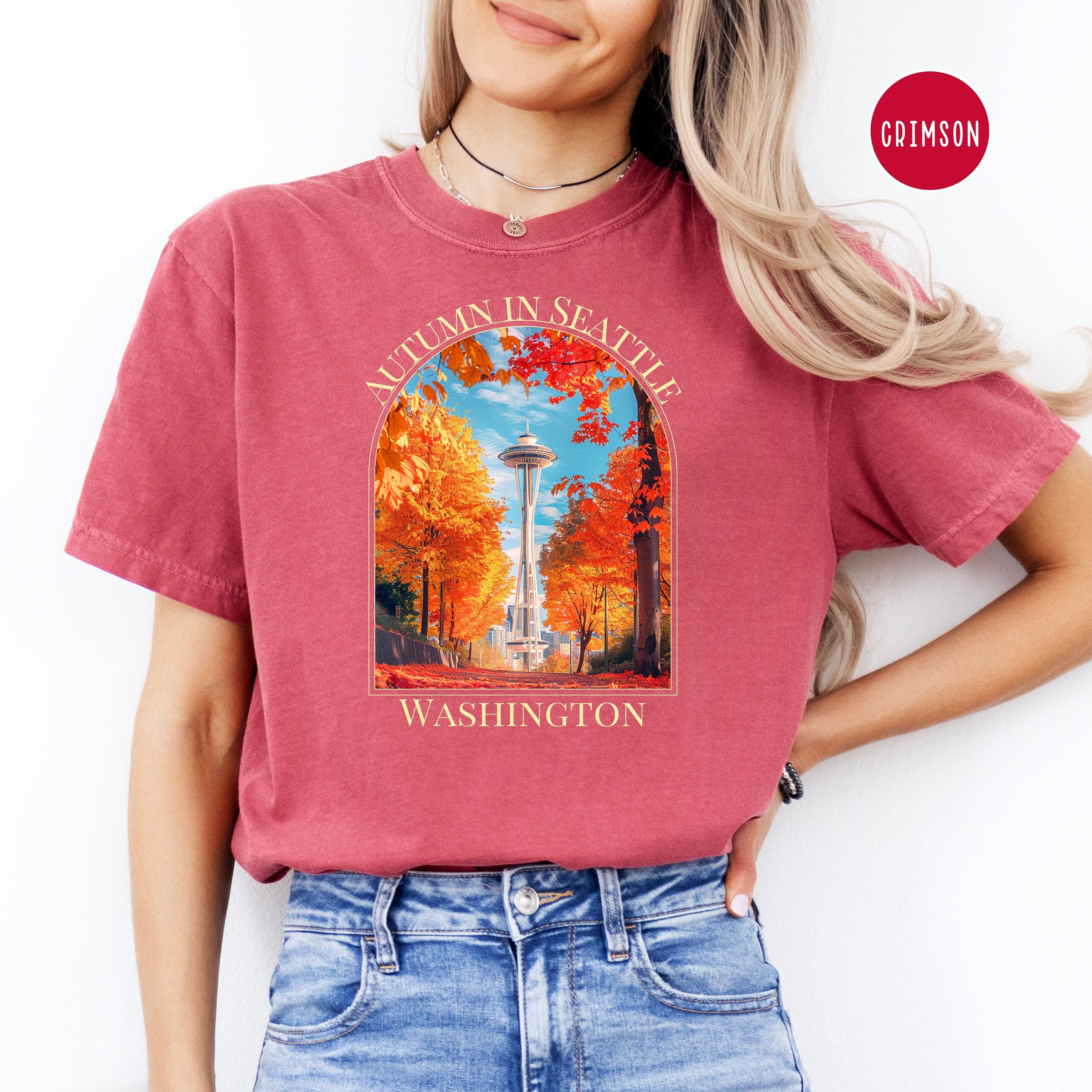 Seattle Washington Autumn Comfort Colors® Tee