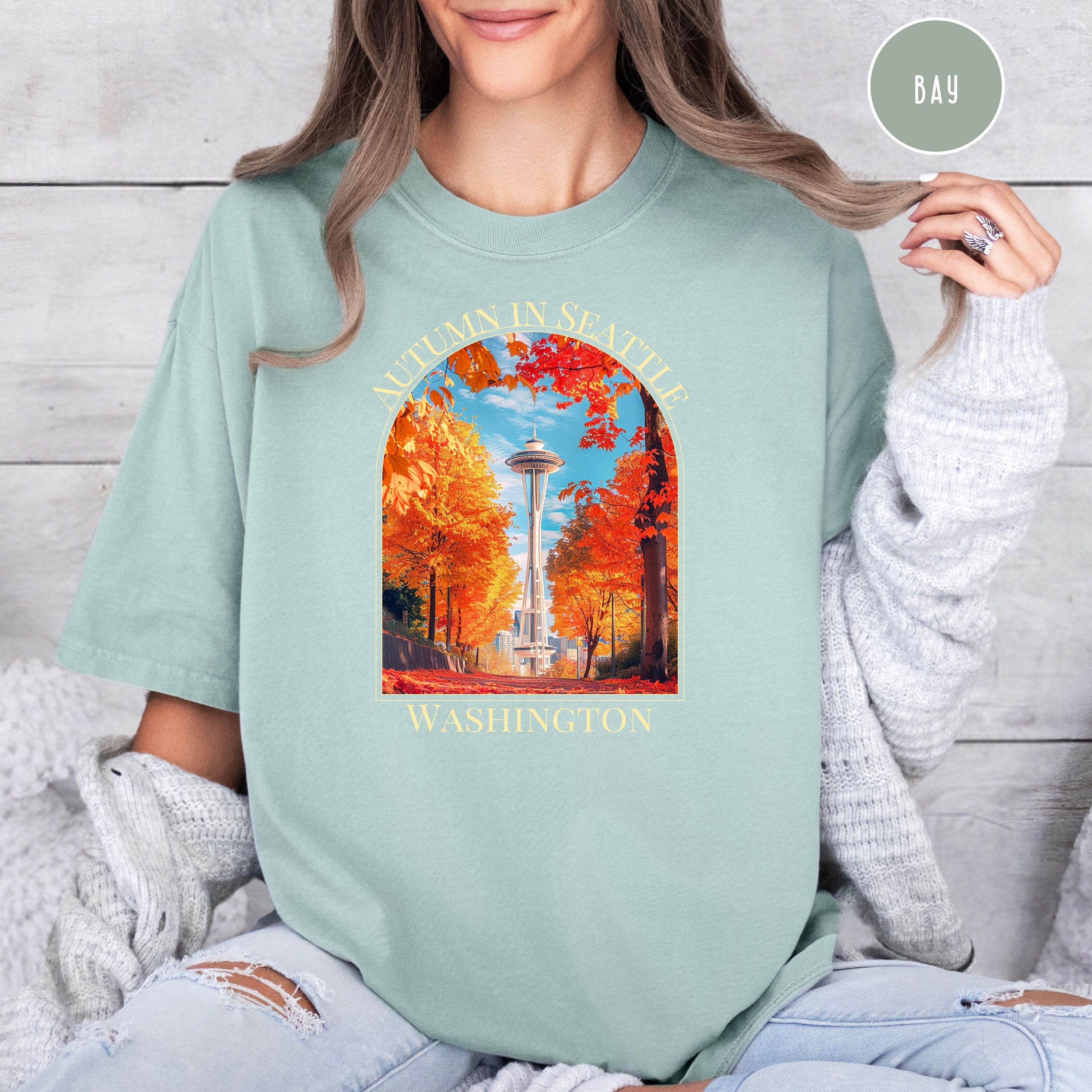 Seattle Washington Autumn Comfort Colors® Tee