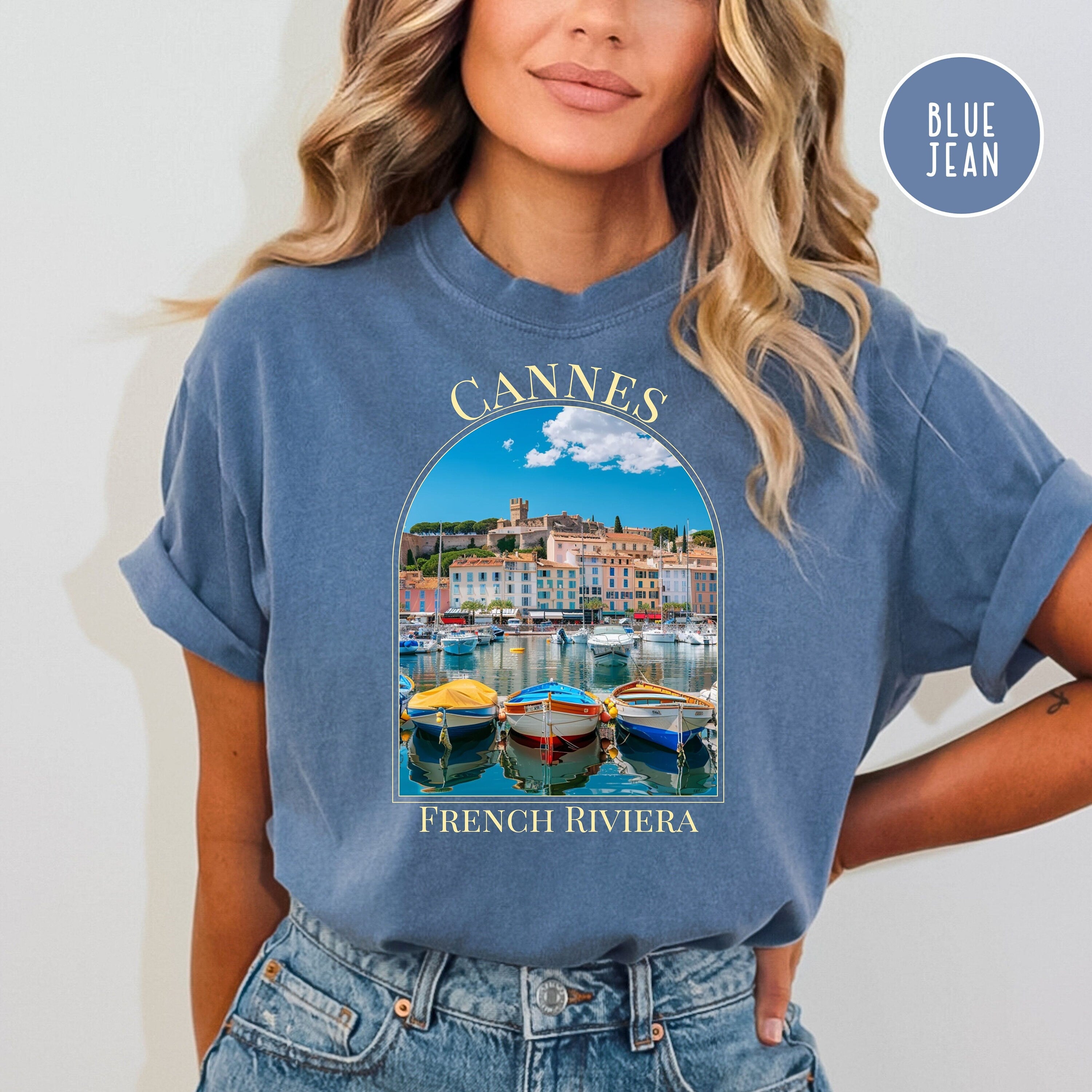 Cannes French Riviera Comfort Colors® T-Shirt, Cannes Vacation Gift Shirt, French Riviera Travel Gift, France Vacation Tee, Cannes Sailing