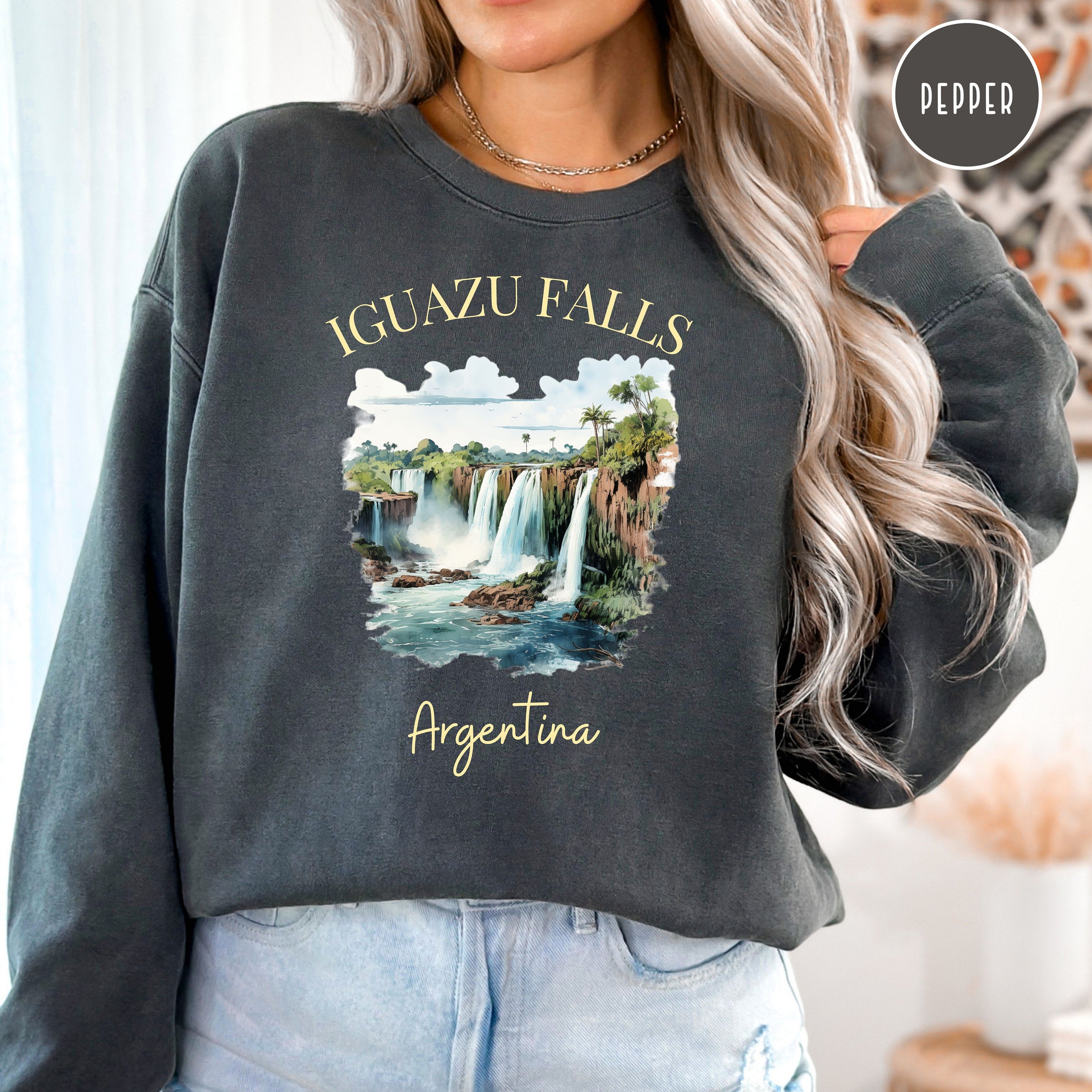 Iguazu Falls Argentina Comfort Colors® Sweatshirt, Iguazu National Park Argentina Shirt, Puerto Iguazu Argentina Gift, Argentina Vacation