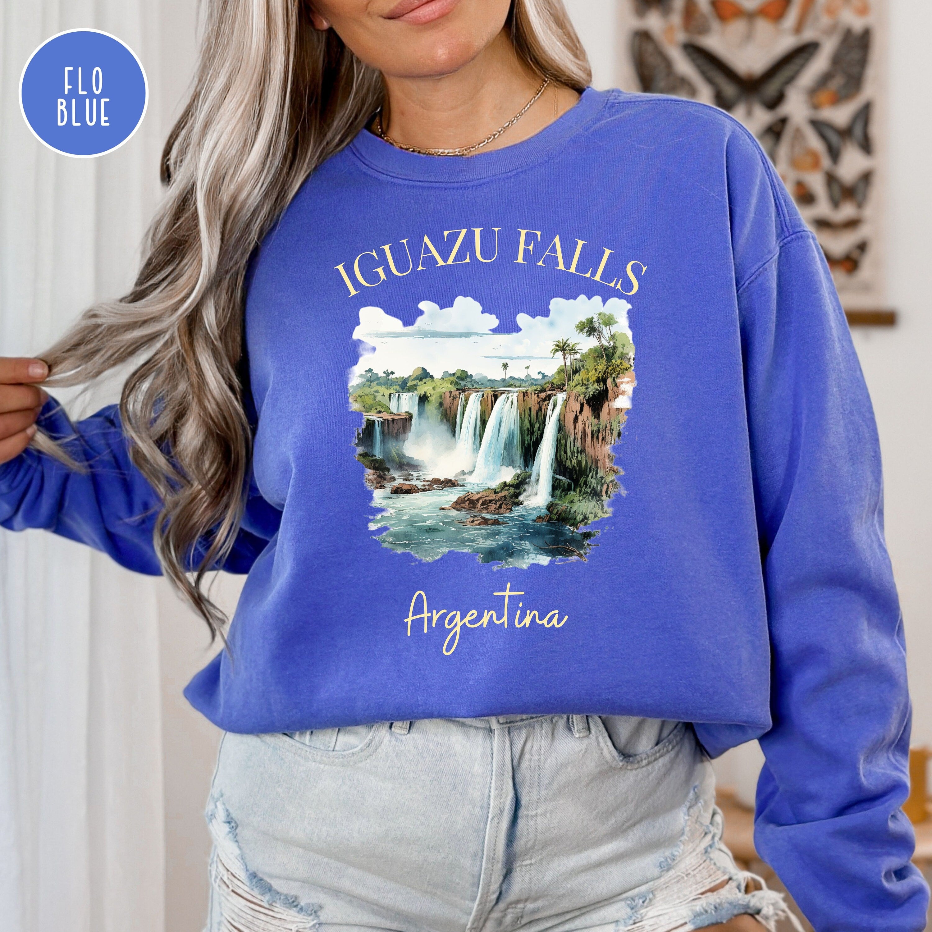 Iguazu Falls Argentina Comfort Colors® Sweatshirt, Iguazu National Park Argentina Shirt, Puerto Iguazu Argentina Gift, Argentina Vacation