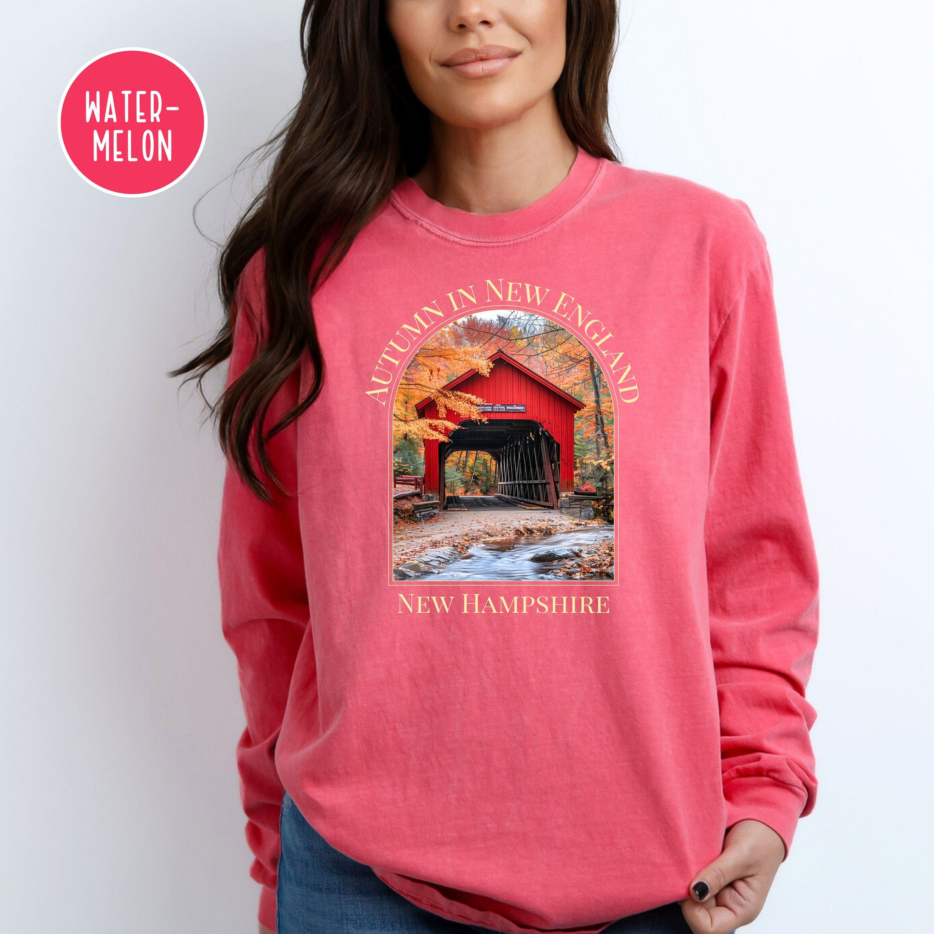 New Hampshire Covered Bridge Comfort Colors® Long Sleeve Tee