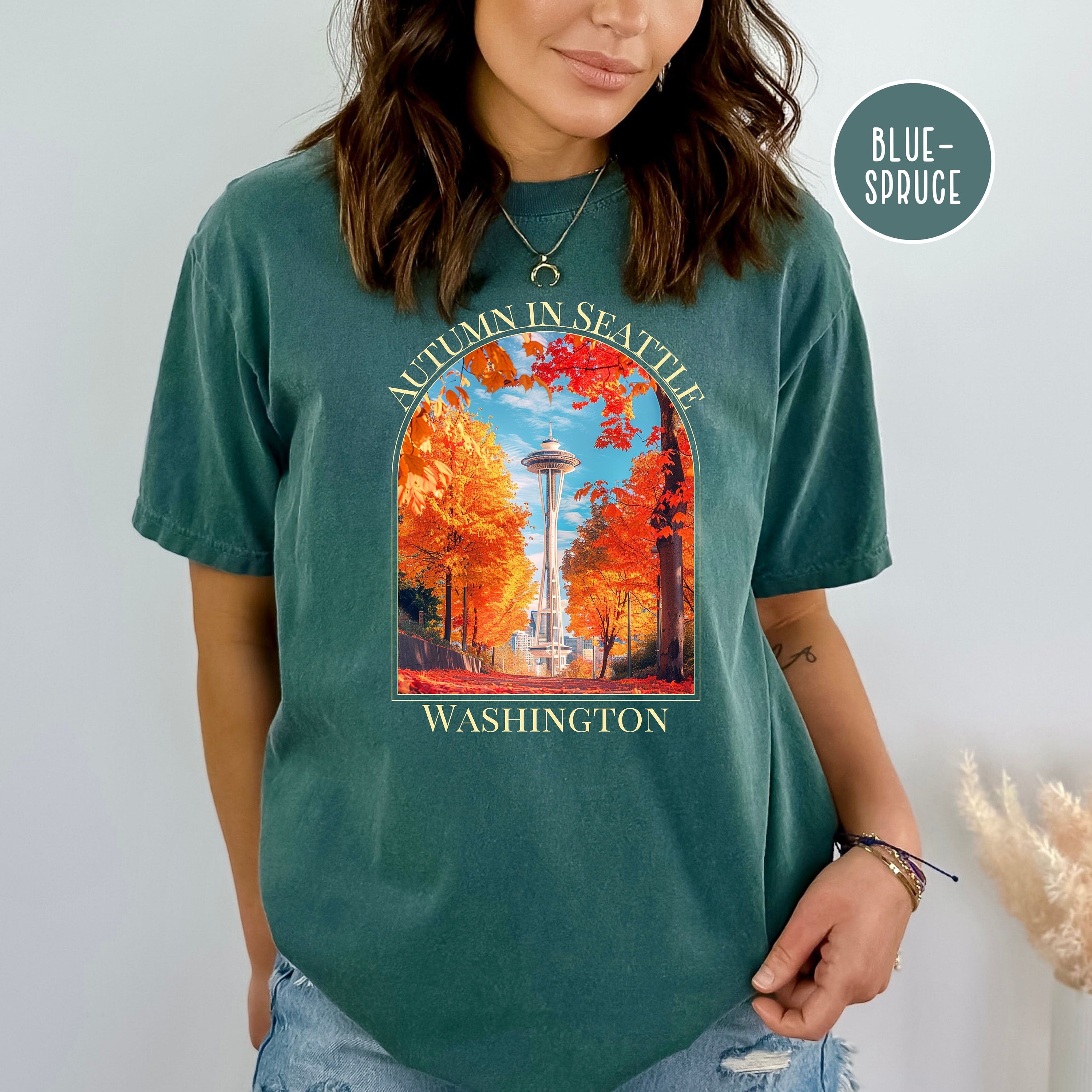 Seattle Washington Autumn Comfort Colors® Tee