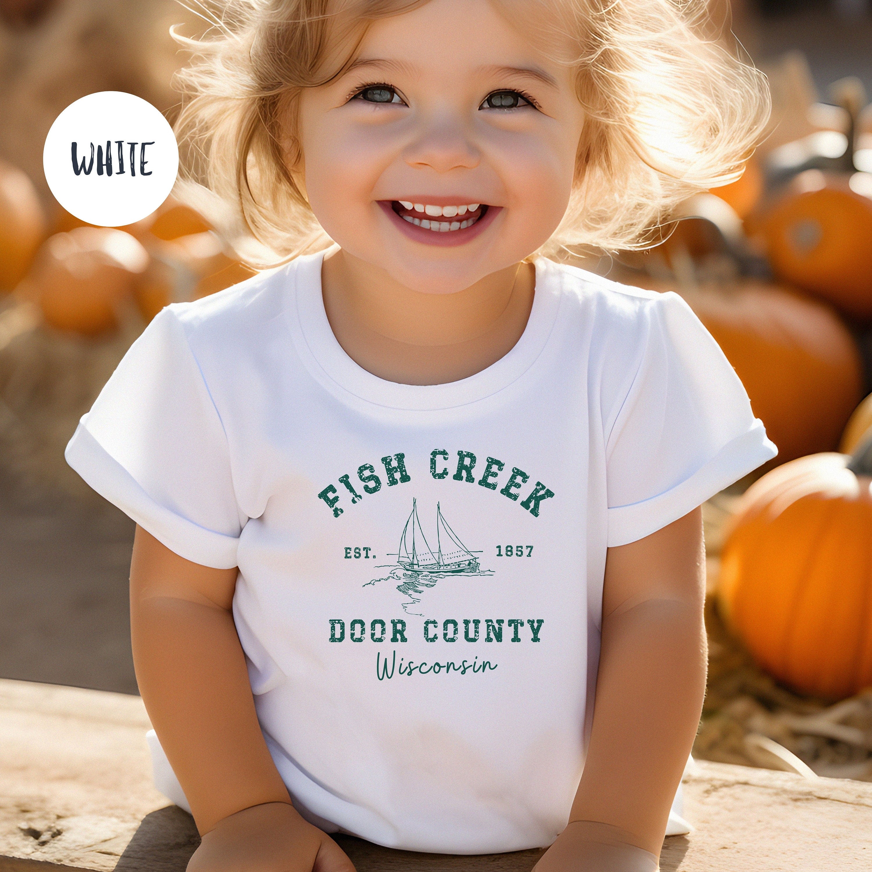 Fish Creek Wisconsin Toddler Short Sleeve Bella Canvas Tee, Fish Creek Door County Vacation Gift, Fish Creek Toddler Tee, Door County Tee