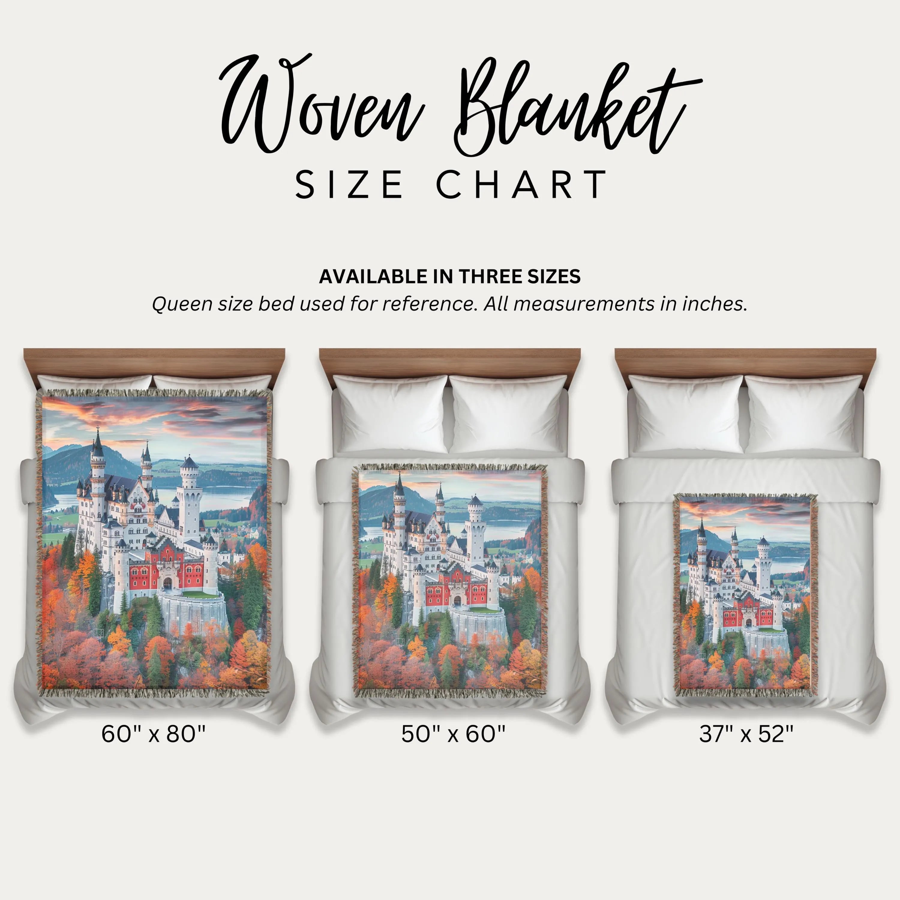 Neuschwanstein Castle Germany Woven Throw Blanket
